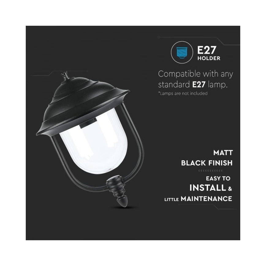 Suspension chaîne d'extérieur 1xE27/60W/230V IP44 noir