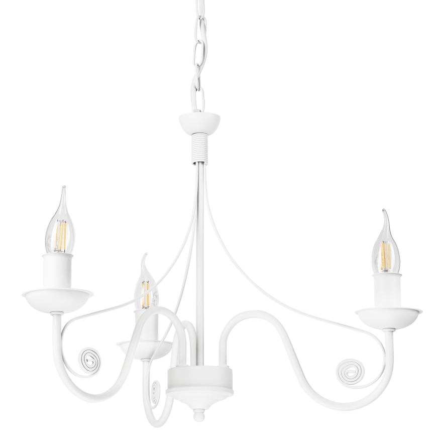 Suspension chaîne DONATO 3xE14/40W/230V blanc