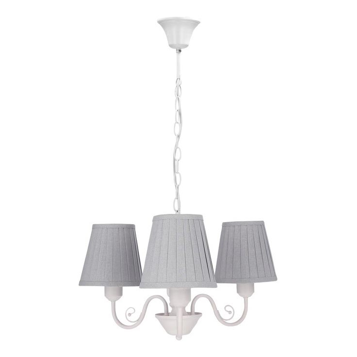 Suspension chaîne FIREZ 3xE27/40W/230V blanc/gris