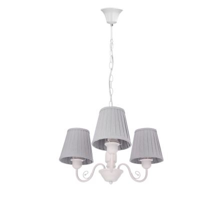 Suspension chaîne FIREZ 3xE27/40W/230V blanc/gris