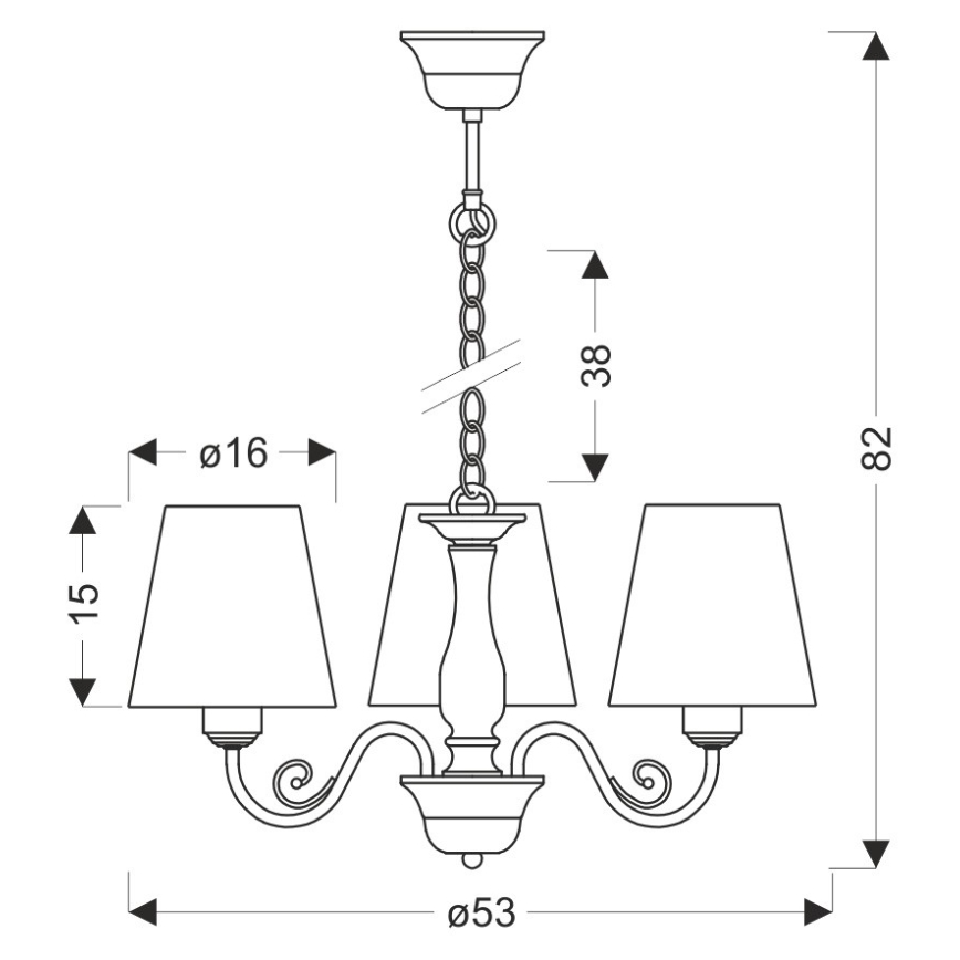 Suspension chaîne FIREZ 3xE27/40W/230V blanc/gris