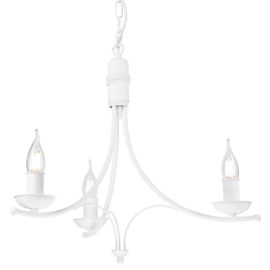 Suspension chaîne LUCY 3xE14/60W/230V blanc