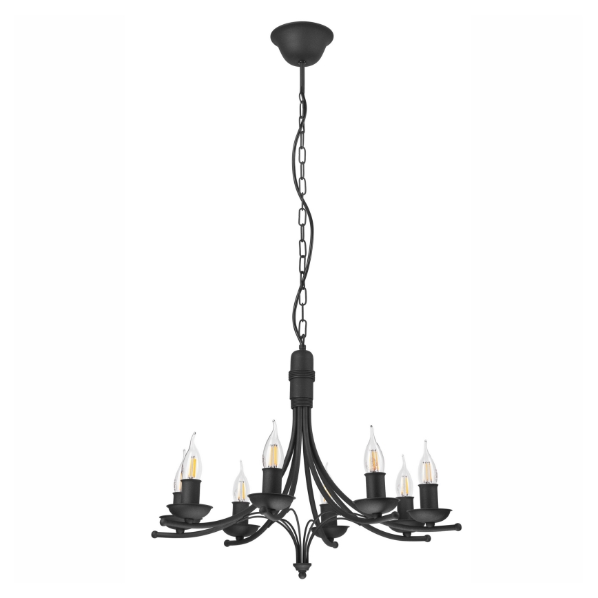 Suspension chaîne LUCY 8xE14/60W/230V noir