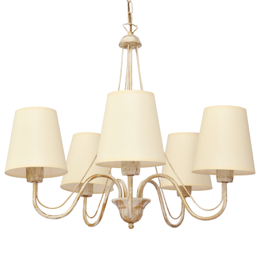 Suspension chaîne MALBO 5xE27/15W/230V beige