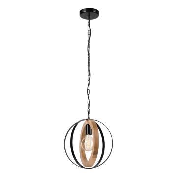 Suspension chaîne ONDA 1xE27/15W/230V noir/chêne