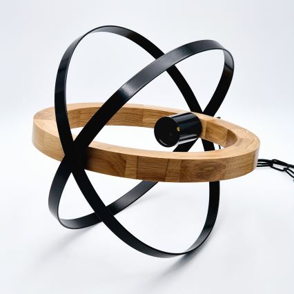 Suspension chaîne ONDA 1xE27/15W/230V noir/chêne