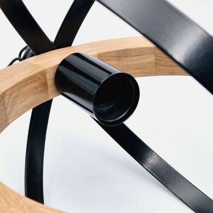 Suspension chaîne ONDA 1xE27/15W/230V noir/chêne