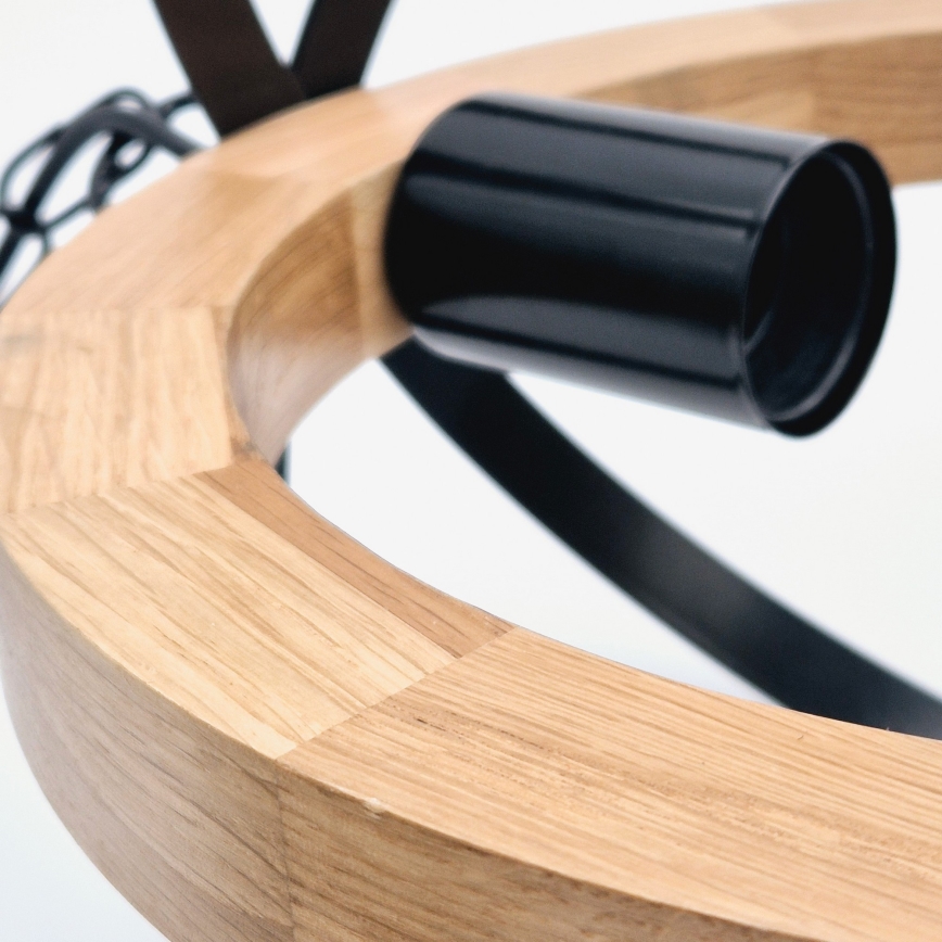 Suspension chaîne ONDA 1xE27/15W/230V noir/chêne