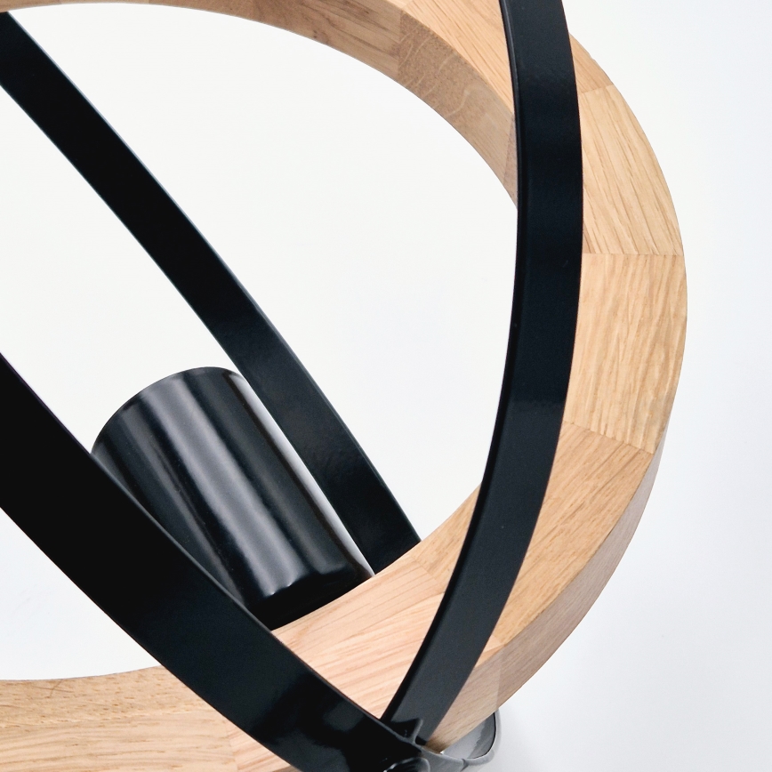Suspension chaîne ONDA 1xE27/15W/230V noir/chêne