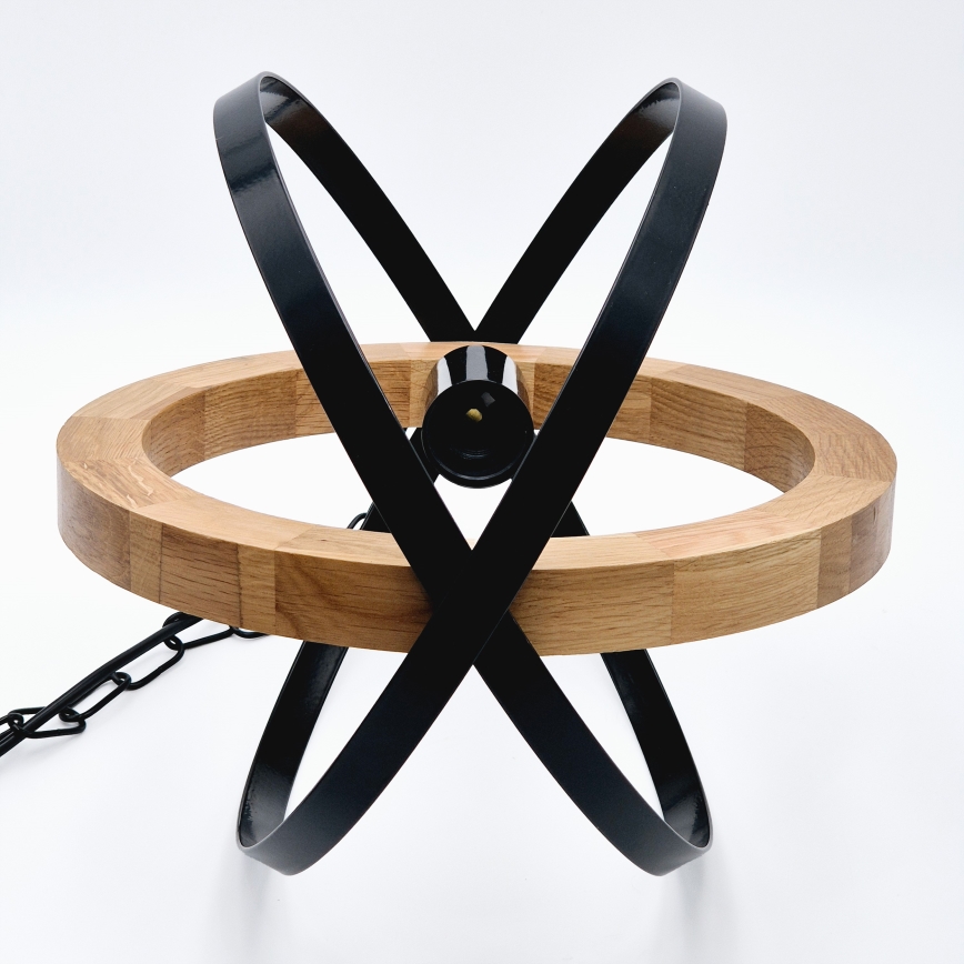Suspension chaîne ONDA 1xE27/15W/230V noir/chêne