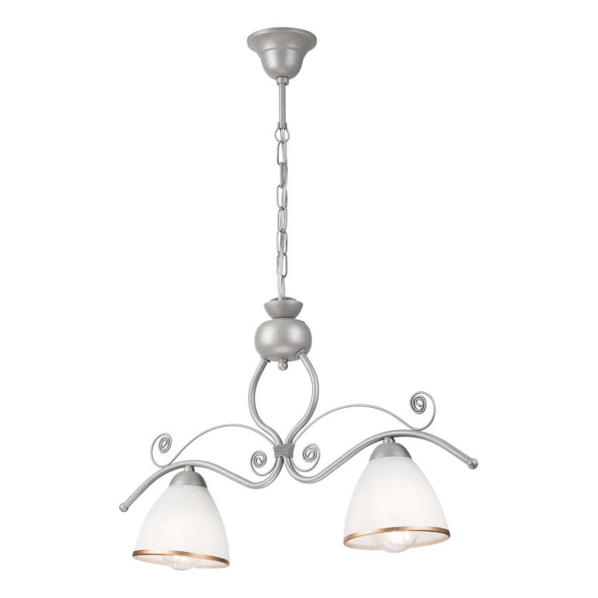 Suspension chaîne RETRO 2xE27/60W/230V argent