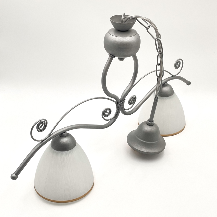 Suspension chaîne RETRO 2xE27/60W/230V argent
