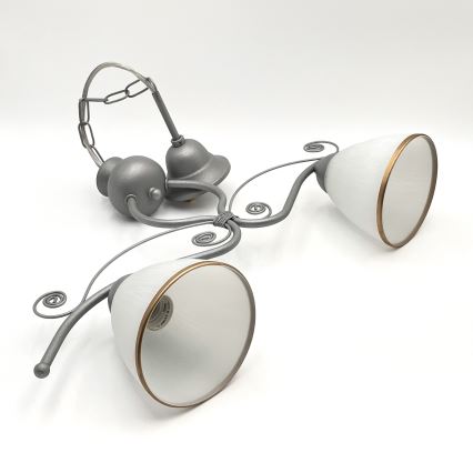 Suspension chaîne RETRO 2xE27/60W/230V argent