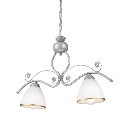 Suspension chaîne RETRO 2xE27/60W/230V argent