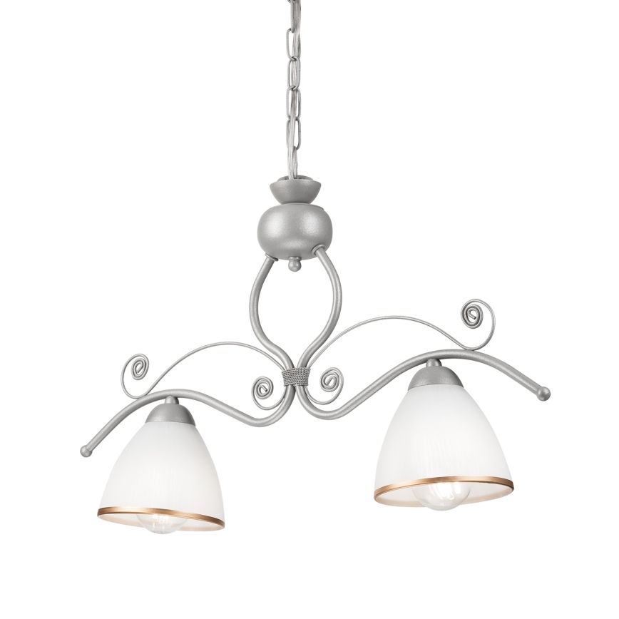 Suspension chaîne RETRO 2xE27/60W/230V argent