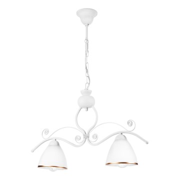 Suspension chaîne RETRO 2xE27/60W/230V blanc mat