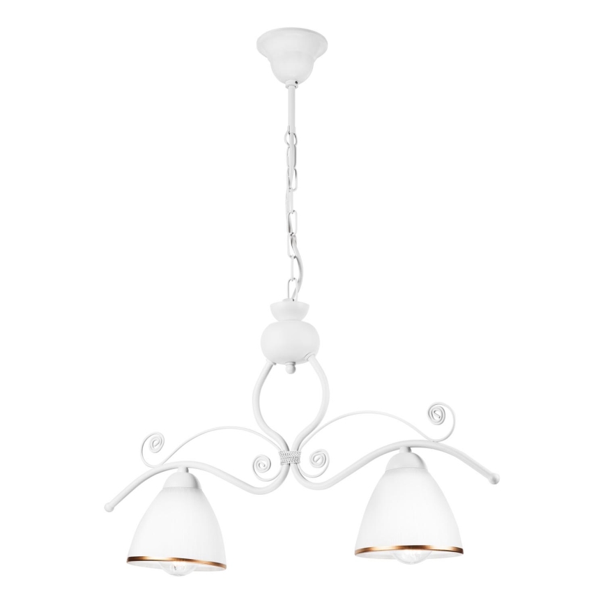 Suspension chaîne RETRO 2xE27/60W/230V blanc mat
