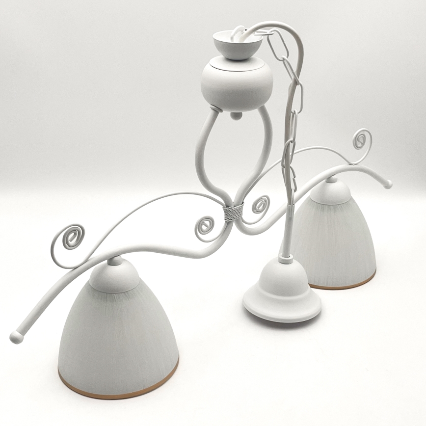 Suspension chaîne RETRO 2xE27/60W/230V blanc mat