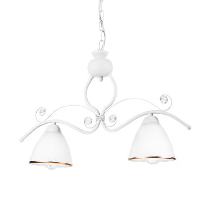 Suspension chaîne RETRO 2xE27/60W/230V blanc mat