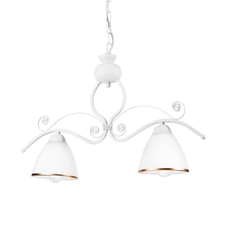 Suspension chaîne RETRO 2xE27/60W/230V blanc mat
