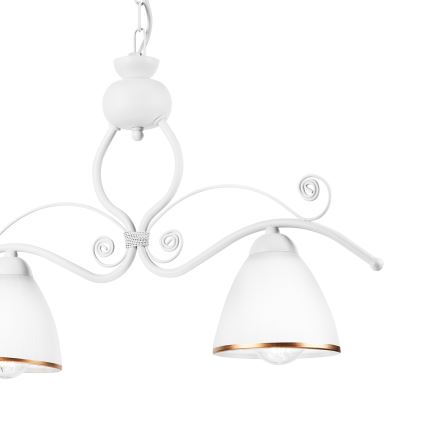Suspension chaîne RETRO 2xE27/60W/230V blanc mat
