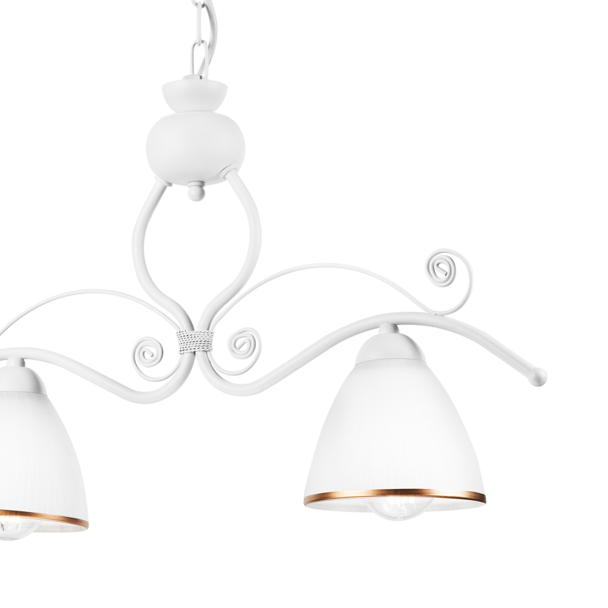 Suspension chaîne RETRO 2xE27/60W/230V blanc mat