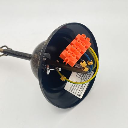 Suspension chaîne RETRO 2xE27/60W/230V bronze/patine
