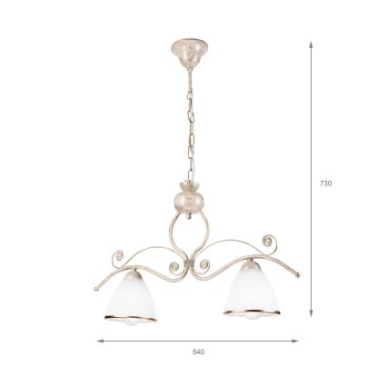 Suspension chaîne RETRO 2xE27/60W/230V doré/patine