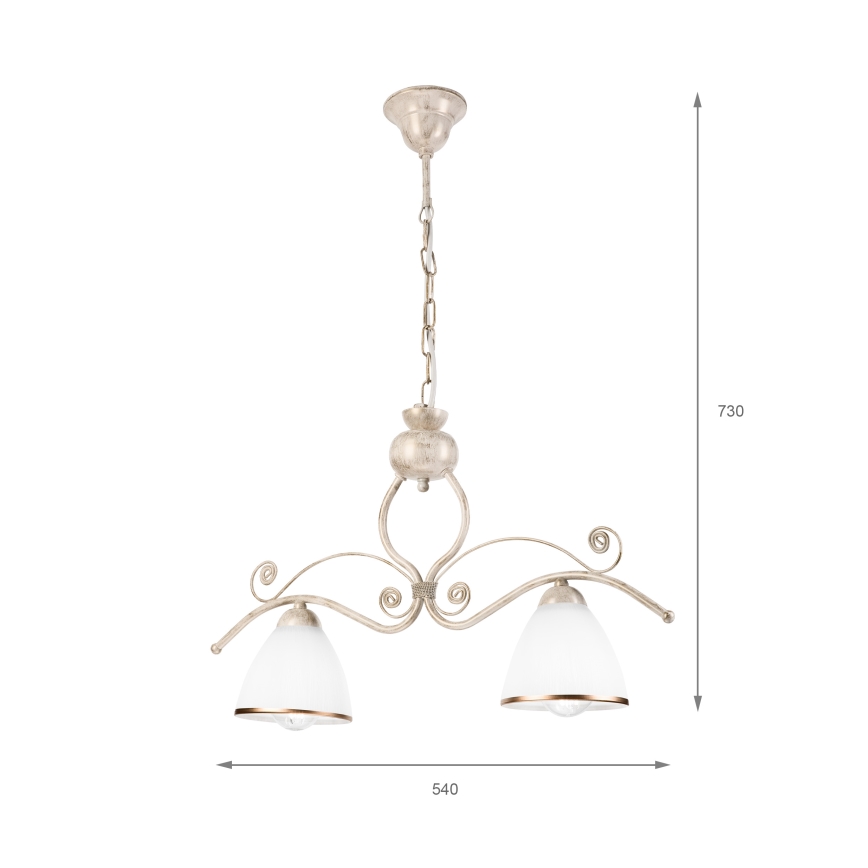 Suspension chaîne RETRO 2xE27/60W/230V doré/patine