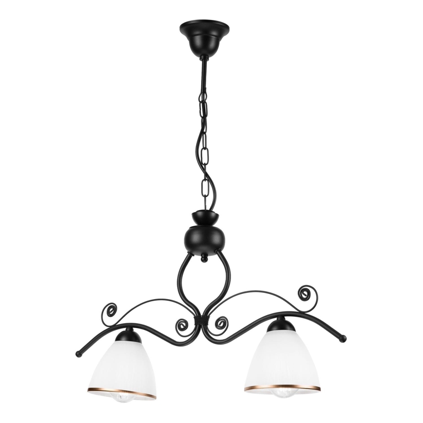 Suspension chaîne RETRO 2xE27/60W/230V mat noir