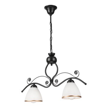 Suspension chaîne RETRO 2xE27/60W/230V noir