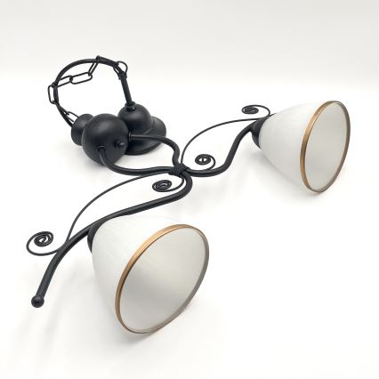Suspension chaîne RETRO 2xE27/60W/230V noir