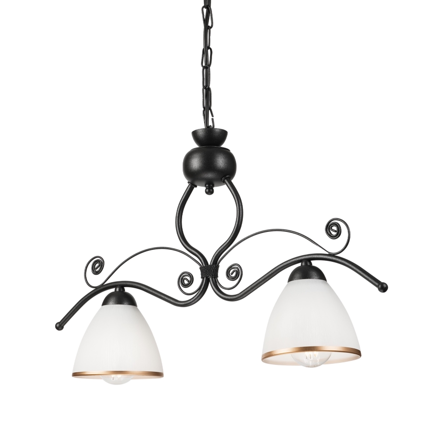 Suspension chaîne RETRO 2xE27/60W/230V noir