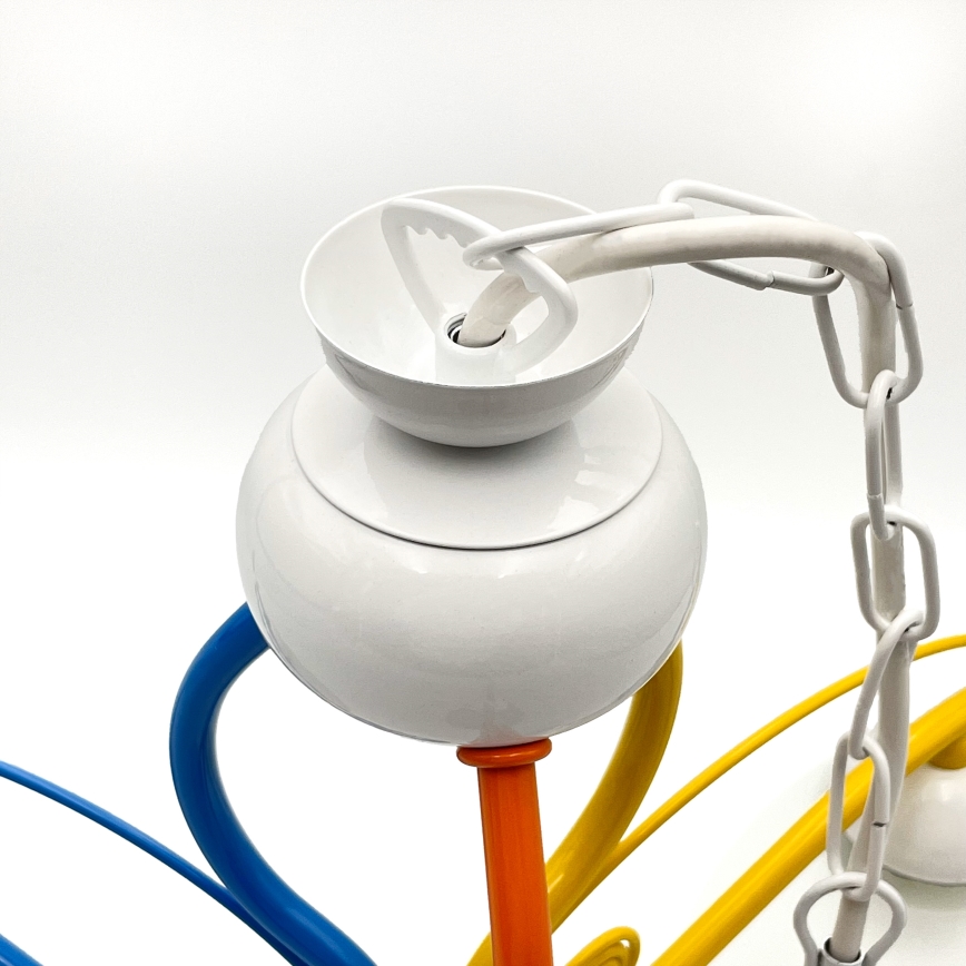 Suspension chaîne RETRO 3xE27/60W/230V blanc/coloré