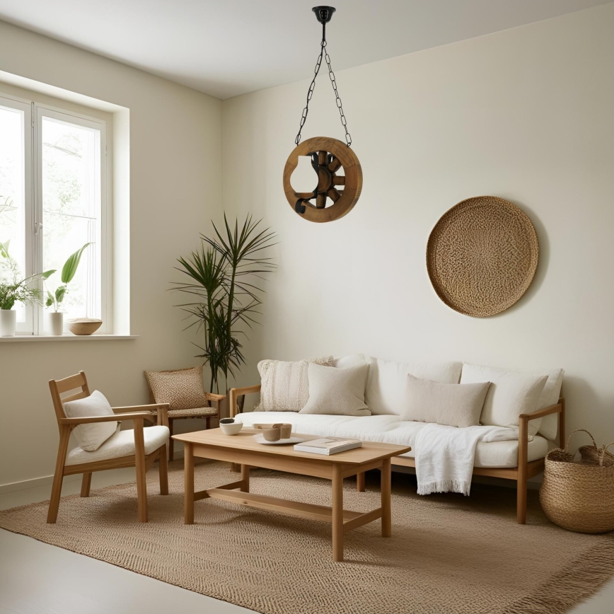 Suspension chaîne ROATA 2xE14/40W/230V hêtre
