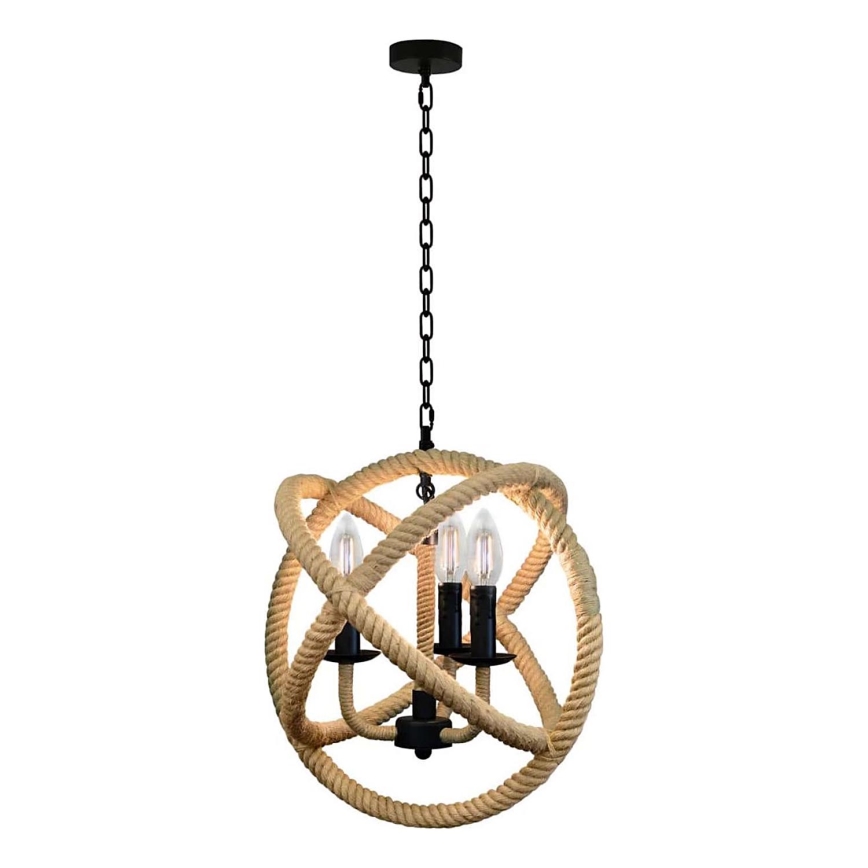 Suspension chaîne ROPE GLOBO 3xE14/10W/230V