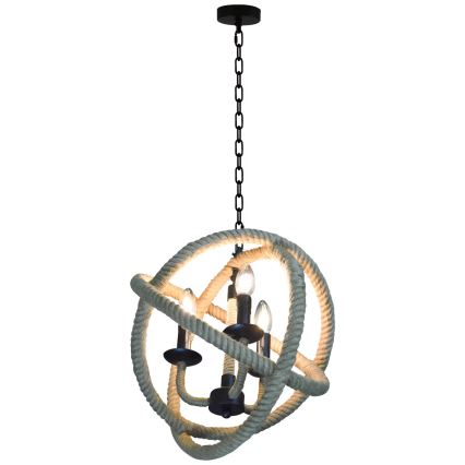Suspension chaîne ROPE GLOBO 3xE14/10W/230V