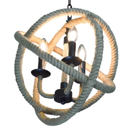 Suspension chaîne ROPE GLOBO 3xE14/10W/230V