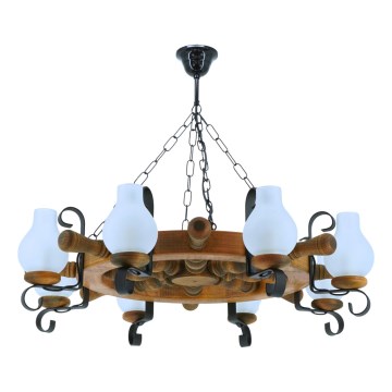 Suspension chaîne TIMONA 8xE14/40W/230V hêtre