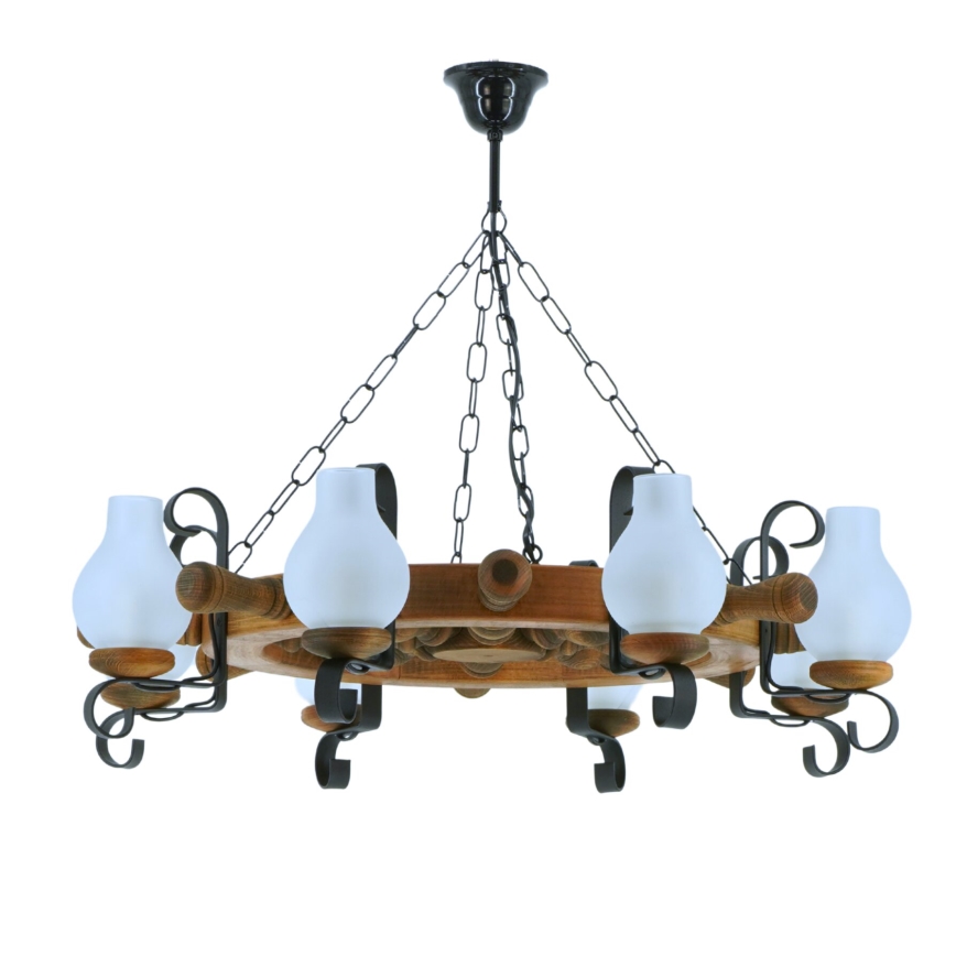 Suspension chaîne TIMONA 8xE14/40W/230V hêtre