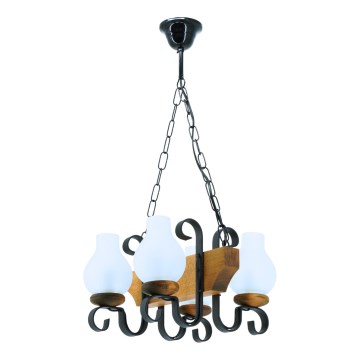 Suspension chaîne VELA 4xE14/40W/230V hêtre - FSC certifié