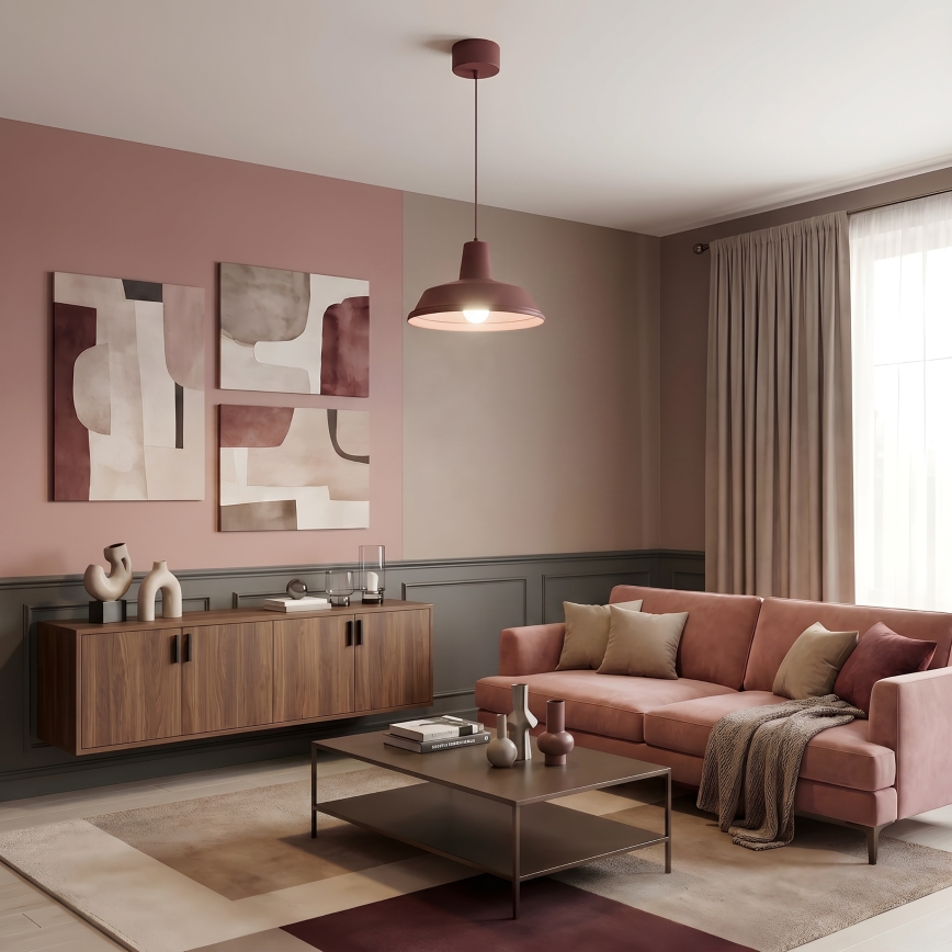Suspension CLASS sur câble 1xE27/15W/230V bordeaux