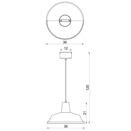 Suspension CLASS sur câble 1xE27/15W/230V bordeaux
