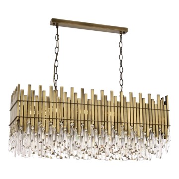 Suspension CRYSTALLINE 8xE27/40W/230V en laiton