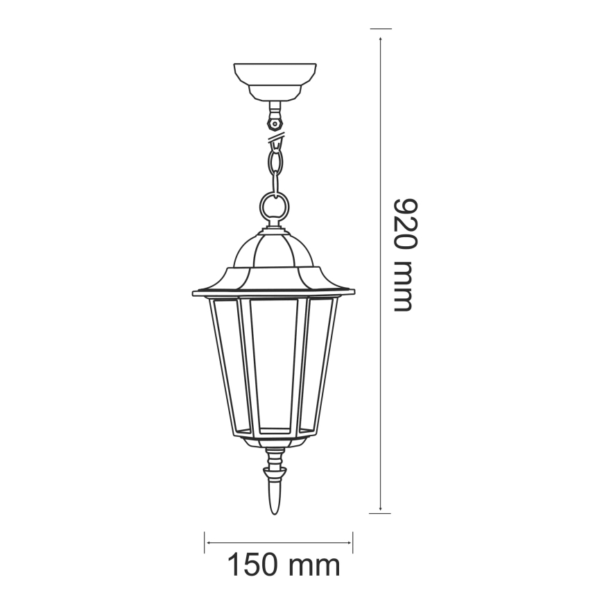 Suspension d'extérieur 1xE27/20W/230V IP43 patine