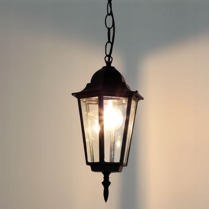 Suspension d'extérieur avec chaîne 1xE27/60W/230V noir