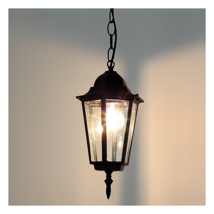 Suspension d'extérieur avec chaîne 1xE27/60W/230V noir