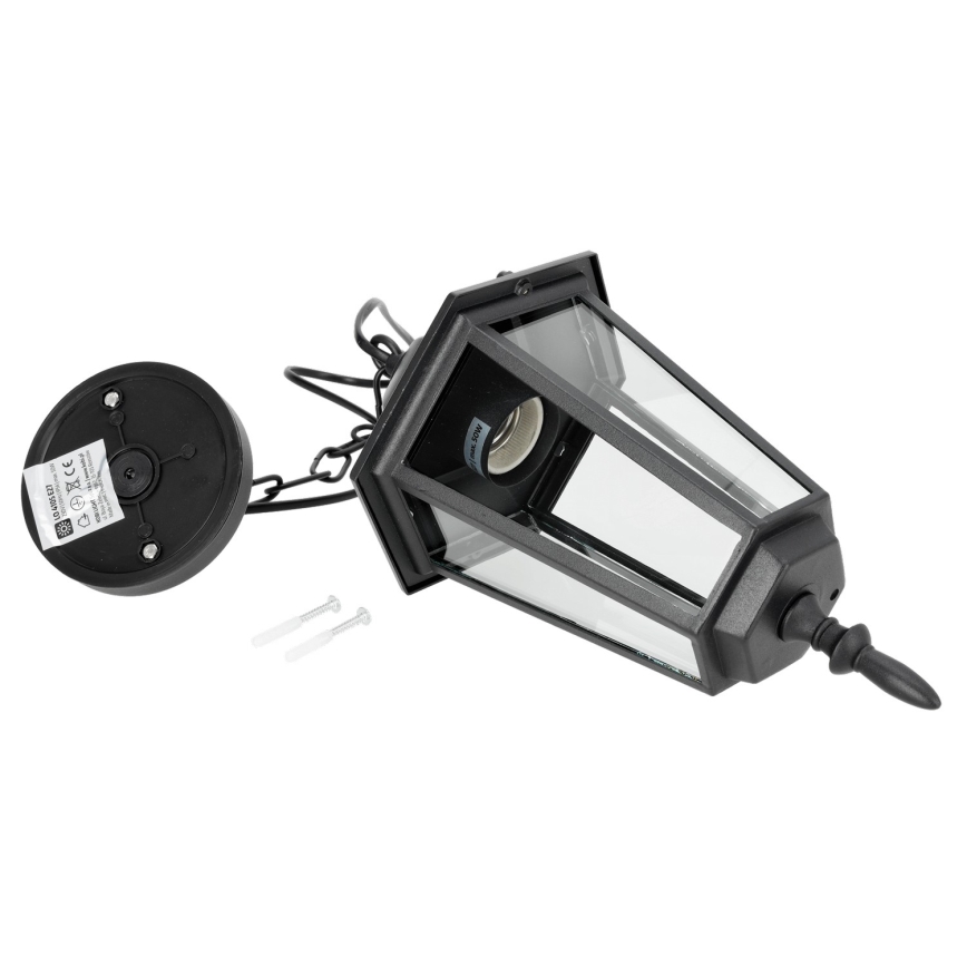 Suspension d'extérieur avec chaîne 1xE27/60W/230V noir