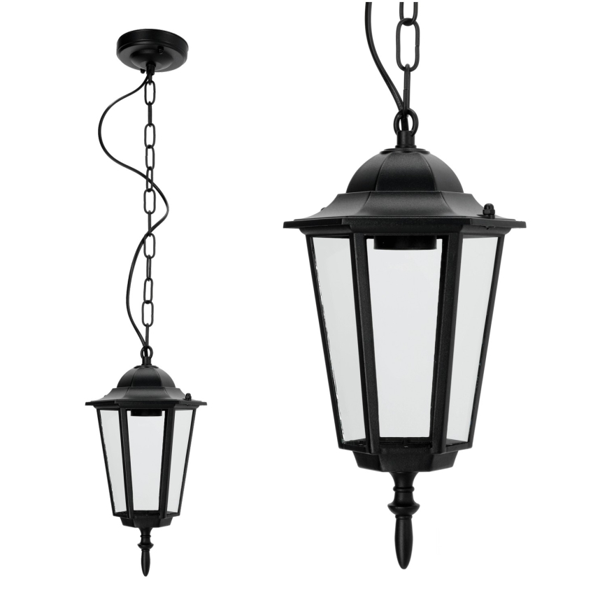 Suspension d'extérieur avec chaîne 1xE27/60W/230V noir