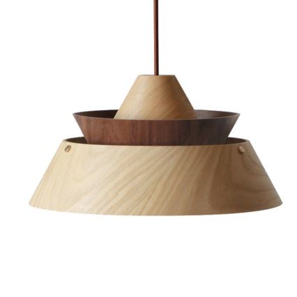 Suspension en bois sur câble 1xE27/60W/230V Ø 33 cm bois massif/chêne/noyer/hévéa